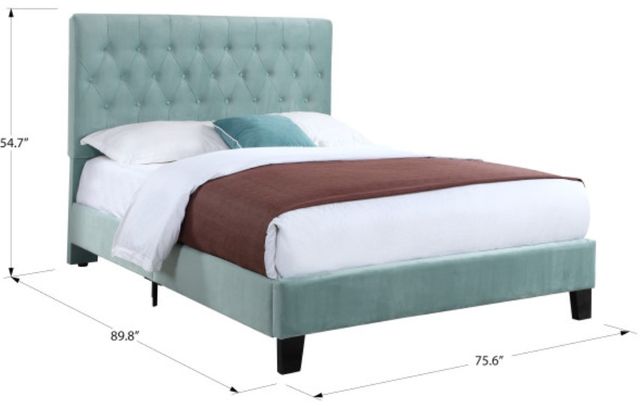 Emerald Home Amelia Light Blue California King Upholstered Panel Bed-2