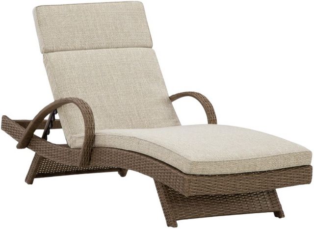 Chaise longue d'extérieur avec coussin Beachcroft de Signature Design by Ashley® - Beige-0