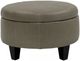 Jonathan Louis Small Gray Round Storage Ottoman-0