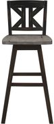 Mazin Furniture Amsonia Black/Distressed Gray Swivel Bar Chair-1