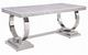 ACME Furniture Zander White Dining Table with Mirrored Silver Base-0