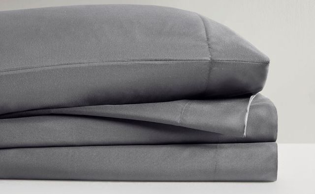 Olliix by Clean Spaces Charcoal Infused Charcoal California King Solid Microfiber sheet set-1