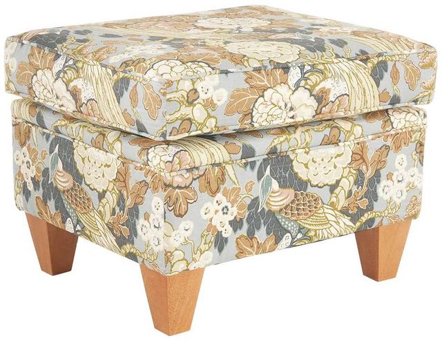 Marshfield Furniture Somerset Beige/Blue Ottoman-0