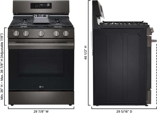 LG 30" Black Stainless Steel Probake Convection® Freestanding Gas Range with  Air Fry and EasyClean®-2