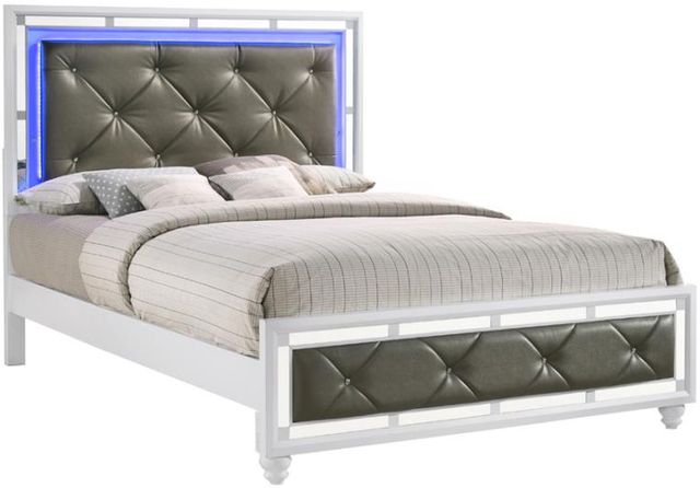 Coaster® Whitaker White California King Upholstered Bed-0