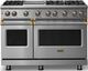 Viking® 5 Series 48" Stainless Steel Pro Style Gas (NG) Range with Brushed Brass Trim-0