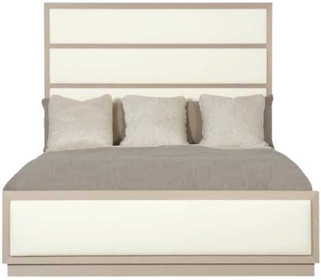 Bernhardt Axiom Linear Gray/White King Upholstered Panel Bed-2