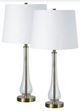 Renwil® Nabi 2-Piece Antique Brass/Clear Glass Table Lamp Set-0