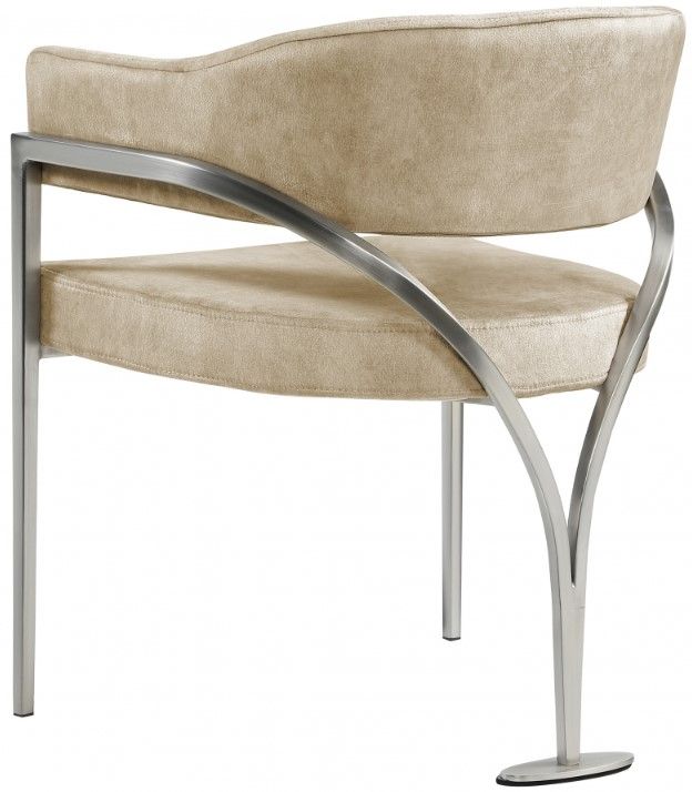 Meridian Furniture Madelyn Beige/Chrome Velvet Dining Chair-2