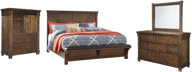 Signature Design by Ashley® Lakeleigh 4-Piece Brown California King Panel Bed Set-0