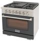 Kucht Professional KFX Series 36" Stainless Steel Pro Style Natural Gas Range with Cement Gray Door and True Simmer Burners-2