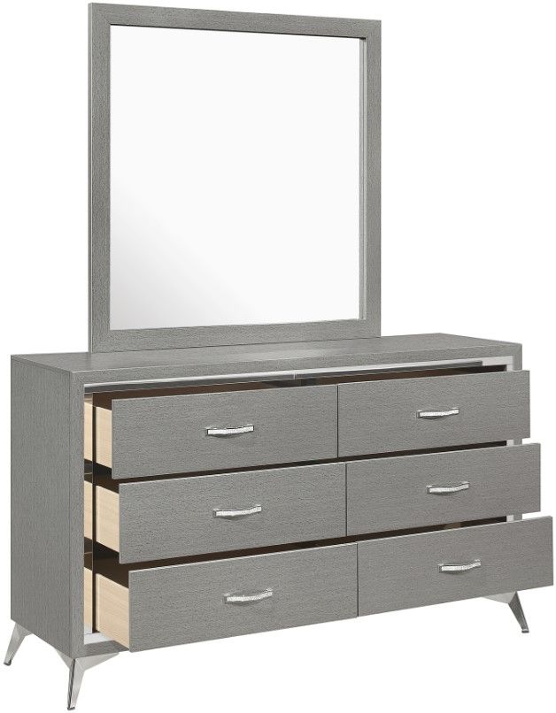 New Classic® Home Furnishings Huxley Gray Dresser and Mirror-3
