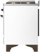 Ilve® Majestic III 48" White Pro Style Dual Fuel Liquid Propane Range with Griddle and Burnished Trim-3