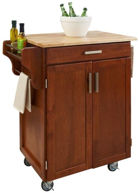 homestyles® Cuisine Cart Medium Oak/Natural Kitchen Cart-0