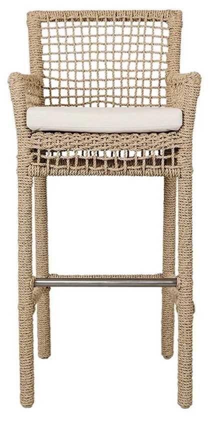 Classic Home Brisbane Natural Rope Outdoor Bar Stool-2