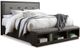 Signature Design by Ashley® Hyndell 5-Piece Dark Brown King Upholstered Panel Storage Bed Set-1