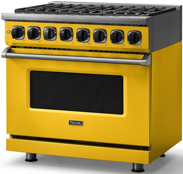Viking® 7 Series 36" Daffodil Pro Style Dual Fuel Range-3