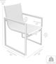 Armen Living Bistro 2-Piece Gray/White Aluminum/Textilene Outdoor Dining Arm Chair Set-3