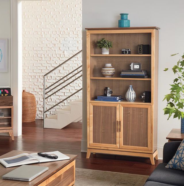 Whittier Wood® Furniture Addison Duet Bookcase with Doors-1