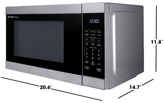 Sharp® 1.1 Cu. Ft. Stainless Steel Countertop Microwave-2