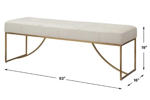Uttermost® Swale Ivory Bench-2