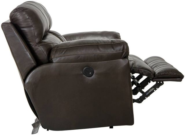 Catnapper® Costa Chocolate Lay Flat Leather Power Reclining Loveseat-4