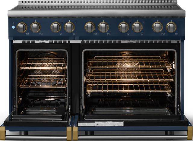 Viking® 5 Series 48" Slate Blue Pro Style Induction Range with Brushed Brass Trim-1