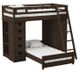 Elements International Cali Kids Brown Twin Over Twin Loft Bed-0