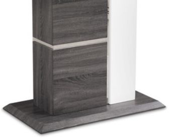 Mazin Furniture Shirelle Glass Top Counter Height Table with Glossy White/Rich Grey Base-2