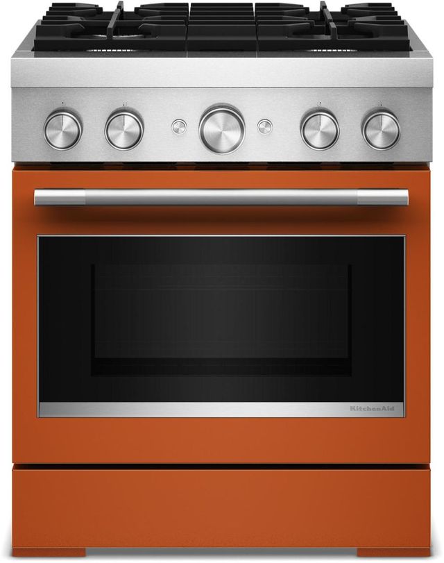 KitchenAid® 30" Scorched Orange Pro Style Dual Fuel Range with No Preheat Air Fry Mode-0