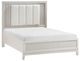 Homelegance® Florence Antique White/Ivory Eastern King Upholstered Panel Bed-0