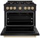 ZLINE Classic Autograph Edition 36" Black Stainless Steel Pro Style Gas Range with Champagne Bronze Accents-1