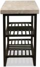Riverside Furniture Capri Alabaster Travertine Stone Top Chairside Table with Black Base-0
