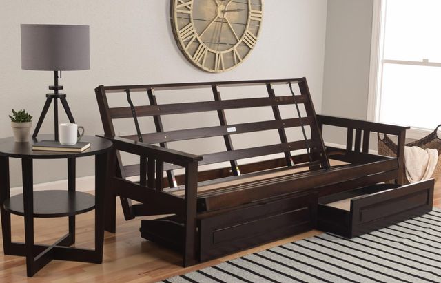 Kodiak Furniture Monterey Espresso Queen Futon Frame with Storage-3