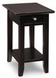 Handstone Customizable Demilune Espresso Rectangle Chairside Table with Drawer-0