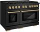 ZLINE Autograph Edition Paramount 48" Black Stainless Steel Pro Style Dual Fuel Range with Champagne Bronze Accents-1