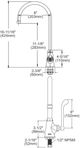 Elkay Chrome Single Hole Single Control Faucet with 8" Gooseneck Spout and 6" Wristblade Handle-1