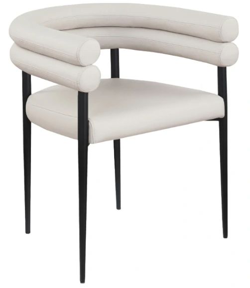 Meridian Furniture Lavina Taupe/Black Leather Upholstered Dining Chair-0
