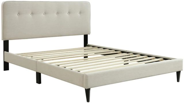 Bernards Amelia Beige King Panel Bed with USB Port-0