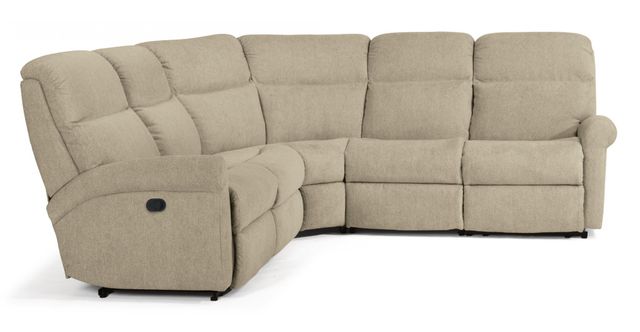 Flexsteel® Davis Taupe Armless Power Recliner with Power Headrest-2