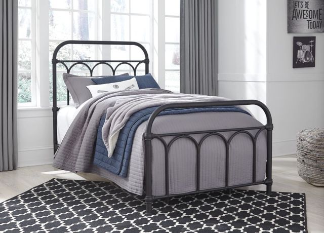 Signature Design by Ashley® Nashburg Black Youth Twin Metal Rod Bed-4