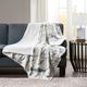 Olliix by Madison Park Sachi Grey 60x70" Polyester Marble Printed Knitted Long Fur Throw-2