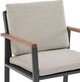 Armen Living Nofi 2-Piece Charcoal/Taupe Aluminum/Fabric Outdoor Dining Arm Chair Set-4