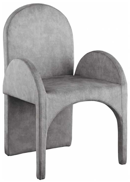 Meridian Furniture Summer Grey Velvet Dining Arm Chair-0