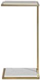 Uttermost® Elevate White Drink Table with Brushed Brass Frame-4