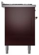 Ilve® Nostalgie II Noblesse 60'' Burgundy Pro Style Dual Fuel Range with Brass Trim-2