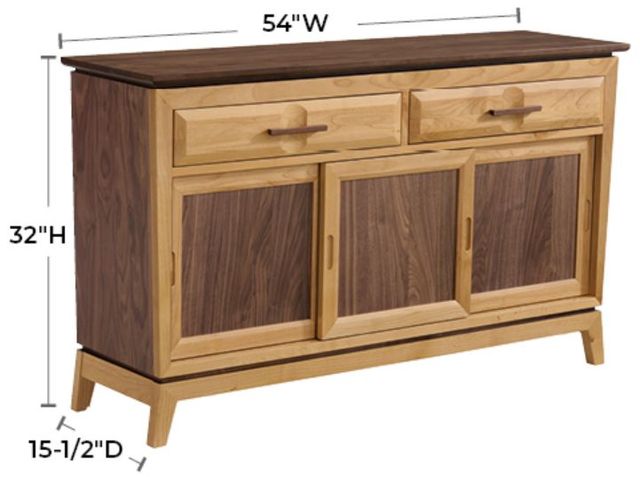 Whittier Wood® Furniture Addison Duet 54" Storage Console-3