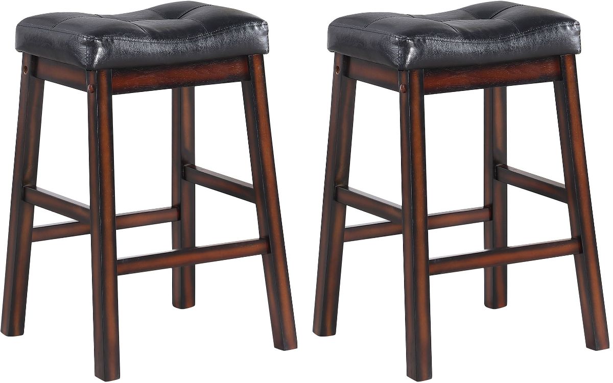 Coaster® Donald 2-Piece Black/Cappuccino Upholstered Counter Stools