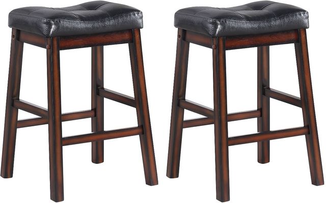 Coaster® Donald 2-Piece Black/Cappuccino Upholstered Counter Stools-0