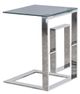 Sagebrook Home Glass Top Side Table with Silver Frame-0